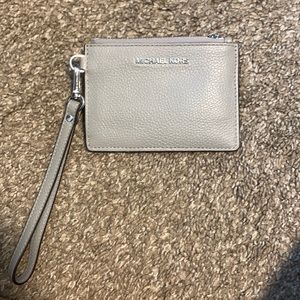 Michael Kors gray card/change wristlet